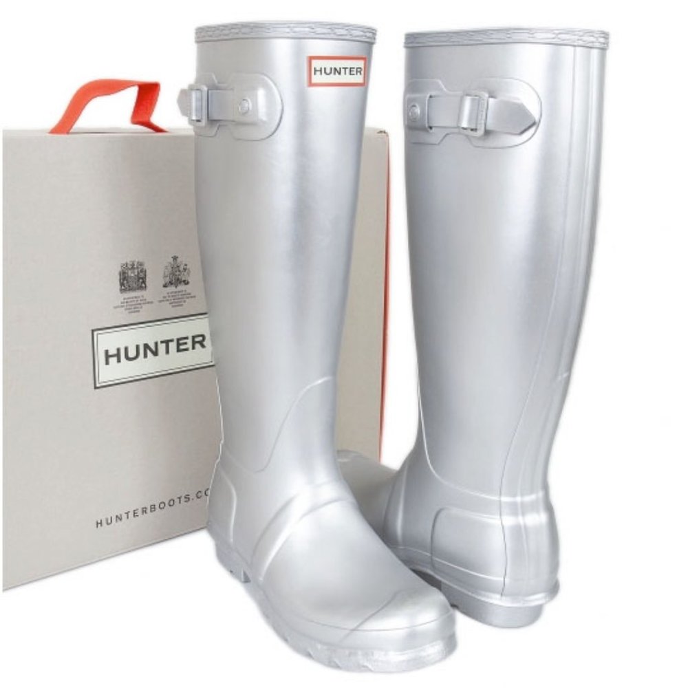 HUNTER Boots, Brand NEW Women's Original Tall, Color: Silver, Size: US 8